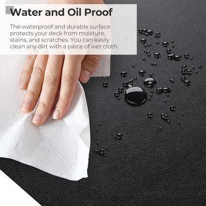 Non Slip Desk Pad, 23.6" X 13.7" PU Leather Desk Protector, Large Mouse Pad, Dual Side Waterproof Desk Mat for Desktop, Desk Pad for Keyboard and Mouse, Office and Home, Black