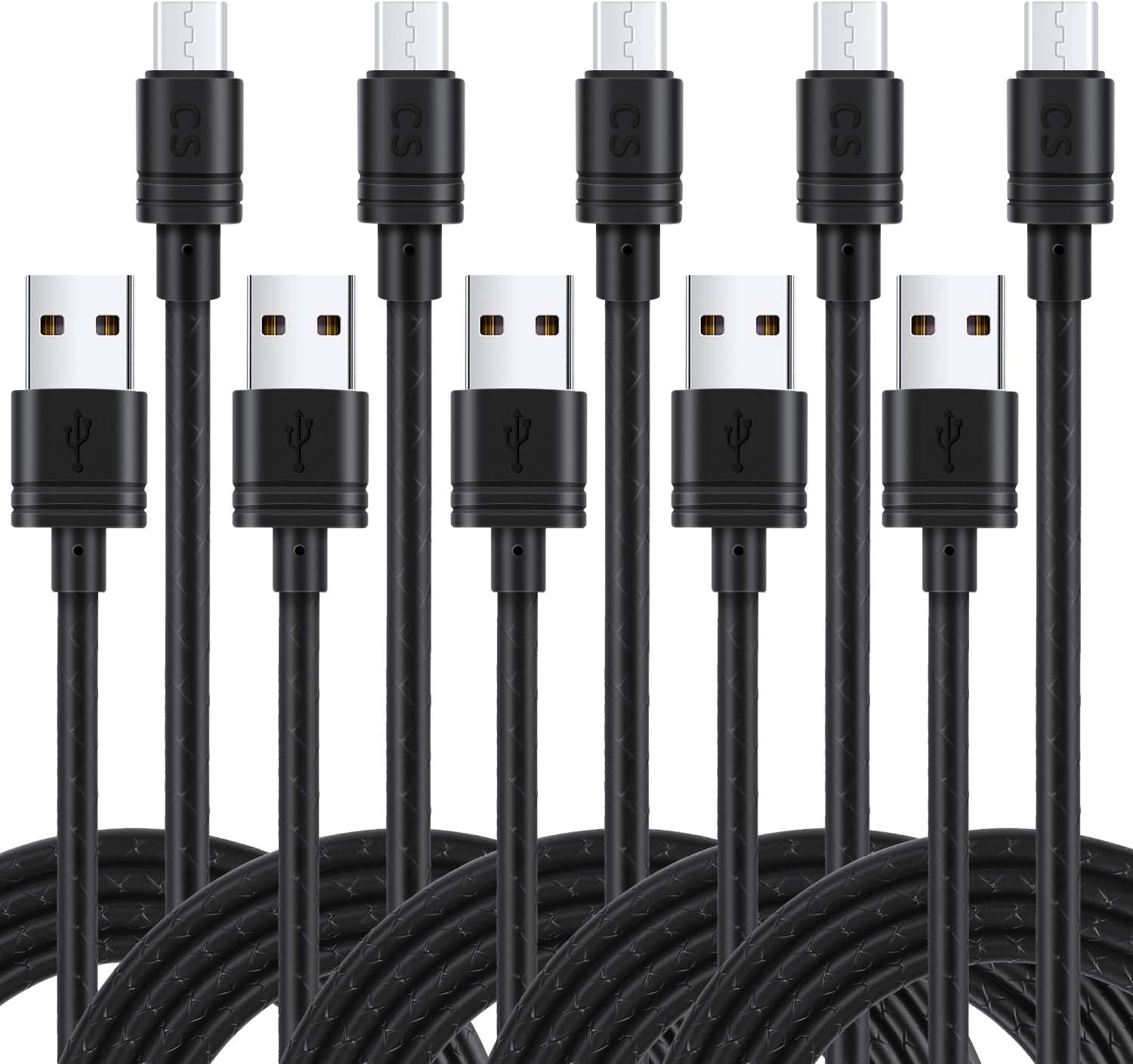 3Ft Android Charger Cable,  5-Pack 3 Foot Micro USB Cable Cord Fast Charging Phone Charger for Samsung Galaxy J3 J7 S6 S7 Edge, Tablet, LG Stylo 2/3 LG G3 G4 K30 K20 Plus, Kindle Fire 7 8 10