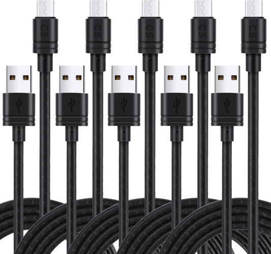 3Ft Android Charger Cable,  5-Pack 3 Foot Micro USB Cable Cord Fast Charging Phone Charger for Samsung Galaxy J3 J7 S6 S7 Edge, Tablet, LG Stylo 2/3 LG G3 G4 K30 K20 Plus, Kindle Fire 7 8 10