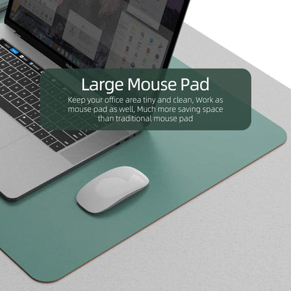 Desk Pad, Desk Mat, Dual-Sided Desk Pad, 31.5" X 15.7" Leather Desk Pad Protector, Large Desk Blotter for Keyboard and Mouse, Waterproof Desk Writing Pad for Office(Pistachio Green + Green Blue)