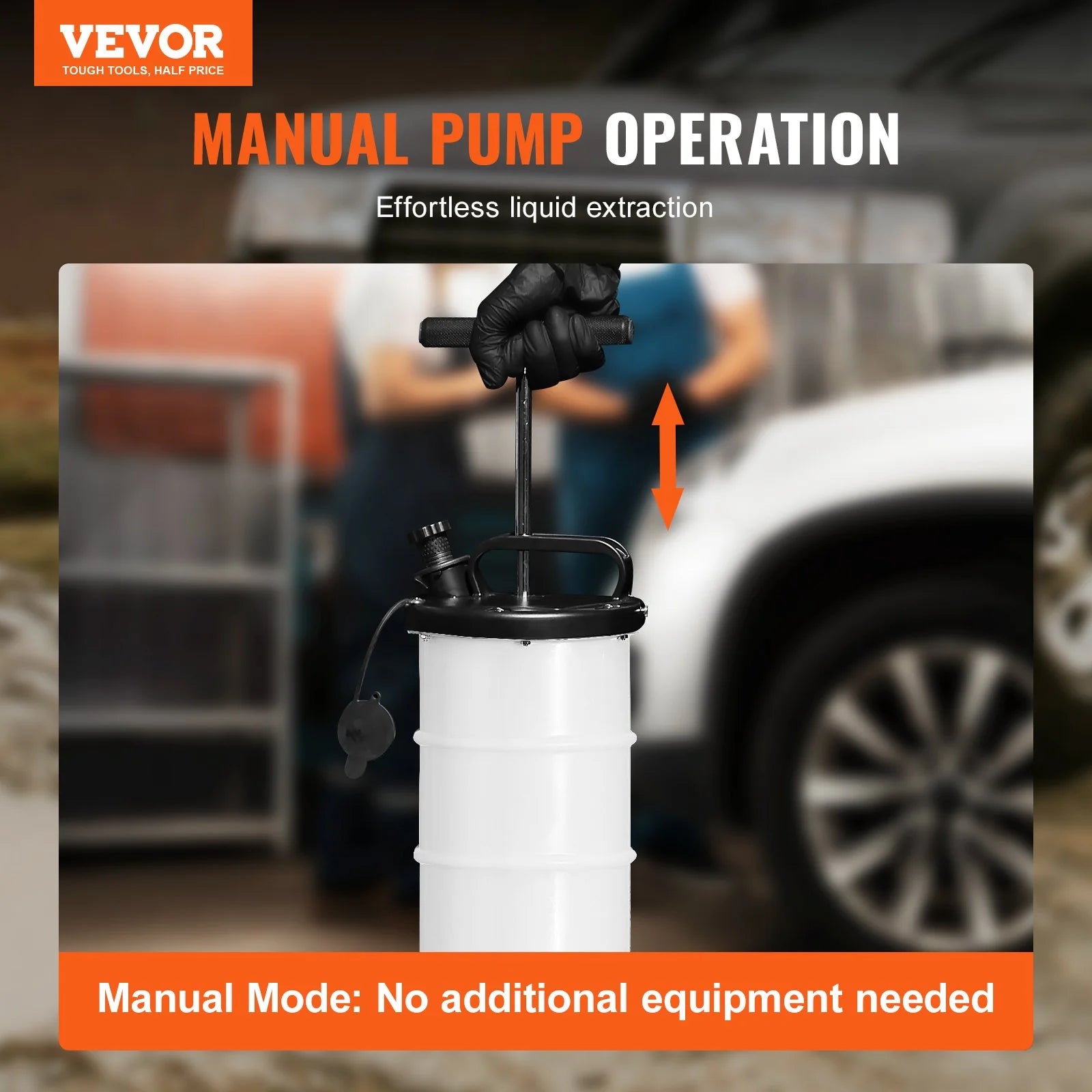 VEVOR Fluid Extractor, 1.74 Gallons (6.5 Liters), Manual Hand-Operated Oil Changer Vacuum Fluid Extractor with Dipstick and Hose, Oil Extractor Change Pump for Automotive Fluids Vacuum Evacuation