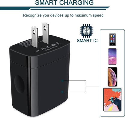 Wall Charger, USB Charger Adapter,  4.8A 4Multi Port Fast Charging Station Power Base Block Plug Cube Brick for Iphone 15 14 SE 13 12 11Pro Max/Xr/Xs/8Plus, Samsung A14/A13/S23/S22 Kindle Plug