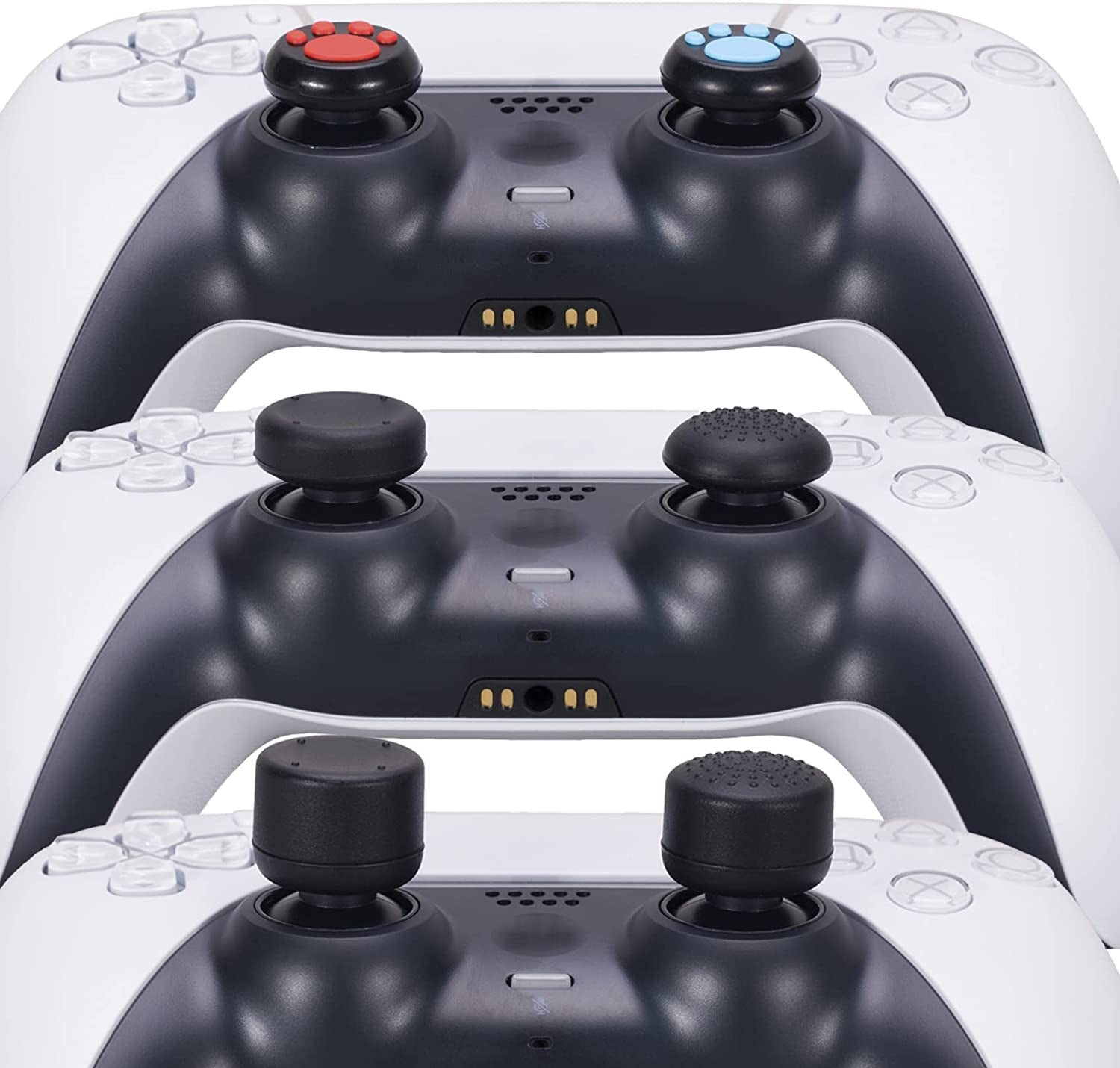 Water Transfer Printing Silicone Thickened Cover Skin Case for PS5 Controller X 1(US Dollars) with Thumb Grips X 10