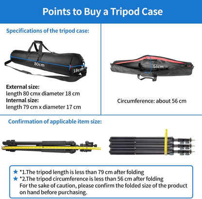 Tripod Case, 31.5X7X7 in Heavy Duty Tripod Bag with Shoulder Straps and Handles, All Sides 1 Cm Thick Padded Carrying Case with Two Zippered Pockets for Speaker Stand, Monopod - R08018 Black