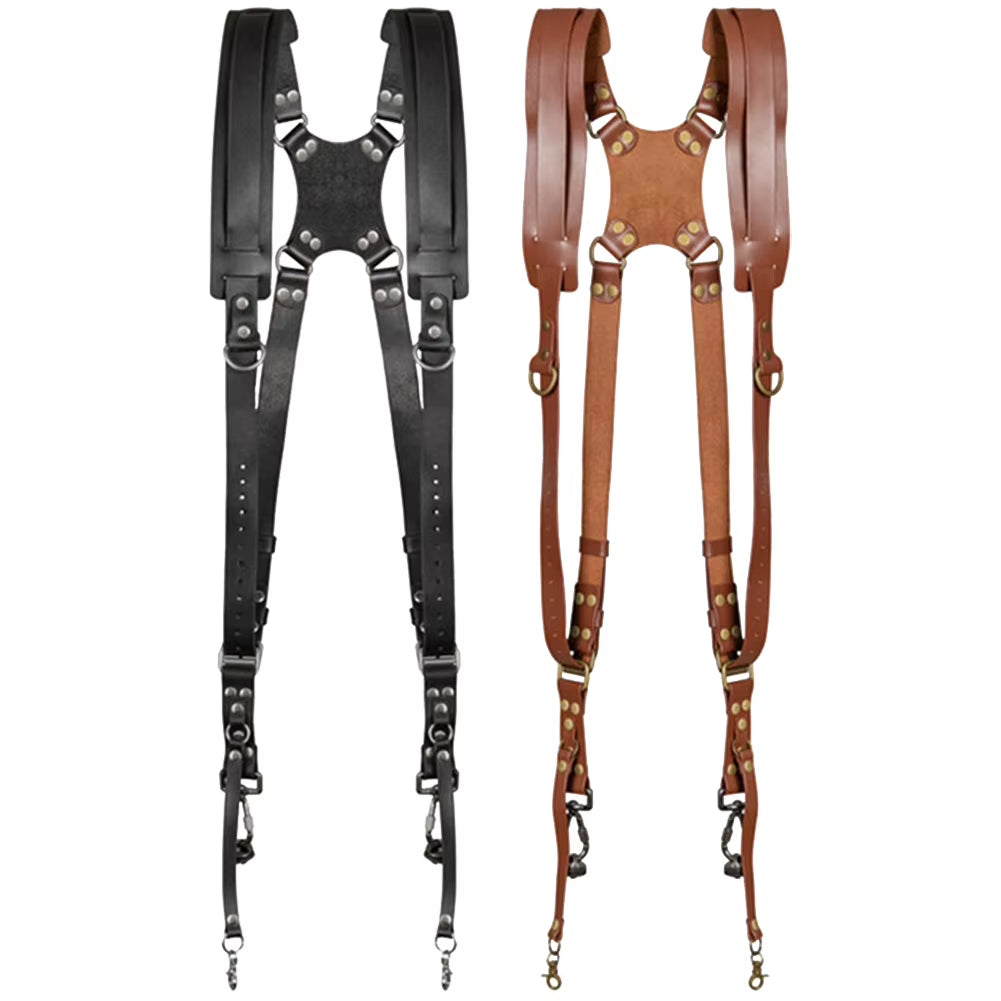 Double Shoulder Camera Strap Adjustable Leather Camera Shoulder Belt Portable Camera Accessories