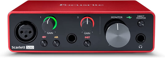 Scarlett Solo 3Rd Gen USB Audio Interface for Guitarists, Vocalists, Podcasters or Producers to Record and Playback Studio Quality Sound