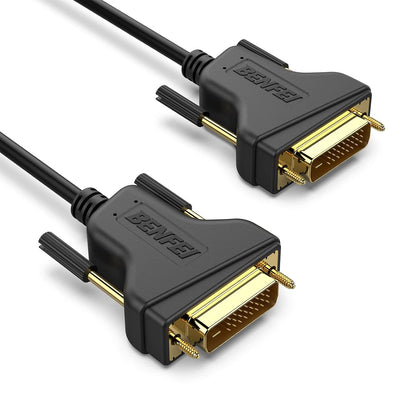 DVI to DVI Cable, 1.8 Meter DVI-D 24+1 Gold Plated Cable, Dual Link Support High Resolution 2560X1600 for Gaming, DVD, Laptop, HDTV