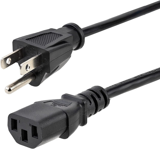 25Ft (7.6M) Computer Power Cord, NEMA 5-15P to C13, 10A 125V, 18AWG, Black Replacement AC Power Cord, Printer Power Cord, PC Power Supply Cable, Monitor Power Cable - UL Listed (PXT10125)