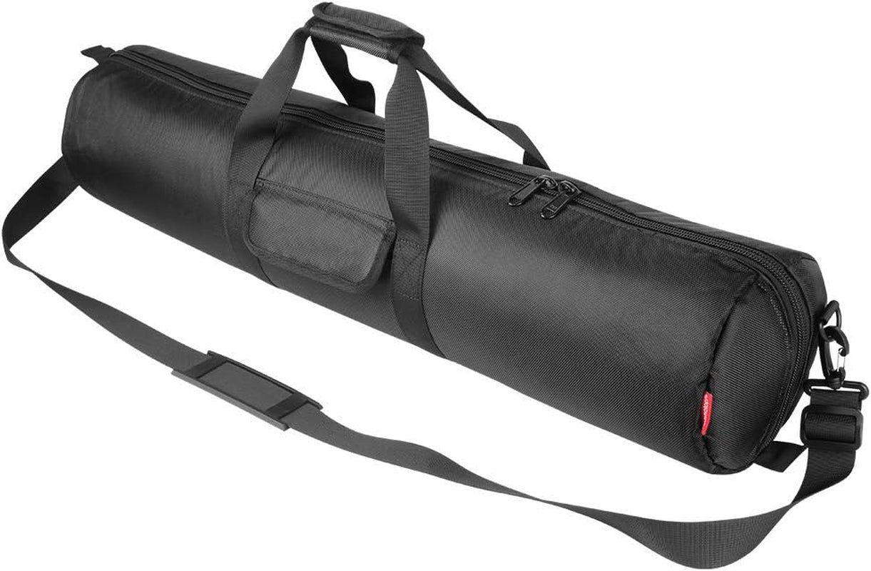 Tripod Case, 31.5X7X7 in Heavy Duty Tripod Bag with Shoulder Straps and Handles, All Sides 1 Cm Thick Padded Carrying Case with Two Zippered Pockets for Speaker Stand, Monopod - R08018 Black